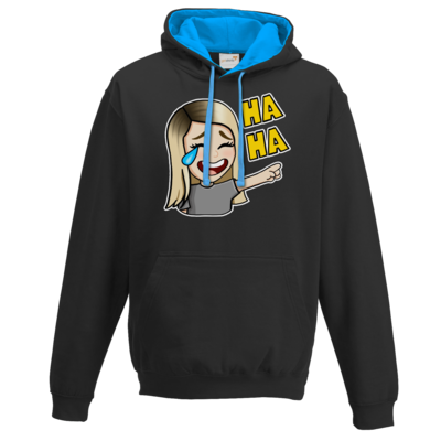 Motiv: Two-Tone Hoodie - Rhoxy - Haha - bestimme auf Wunsch Details wie Produkt, Grösse, Farbe und Position selbst ! Motiv: Two-Tone Hoodie - Rhoxy - Haha
