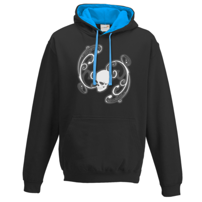 Motiv: Two-Tone Hoodie - Ornamental Skull - bestimme auf Wunsch Details wie Produkt, Grösse, Farbe und Position selbst ! Motiv: Two-Tone Hoodie - Ornamental Skull