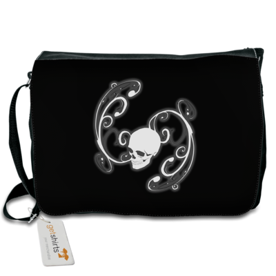 Motiv: Schultertasche - Ornamental Skull - bestimme auf Wunsch Details wie Produkt, Grösse, Farbe und Position selbst ! Motiv: Schultertasche - Ornamental Skull
