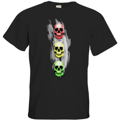 Motiv: T-Shirt Premium FAIR WEAR - Ampelskull - bestimme auf Wunsch Details wie Produkt, Grösse, Farbe und Position selbst ! Motiv: T-Shirt Premium FAIR WEAR - Ampelskull