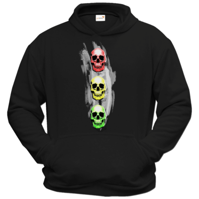 Motiv: Hoodie Classic - Ampelskull - bestimme auf Wunsch Details wie Produkt, Grösse, Farbe und Position selbst ! Motiv: Hoodie Classic - Ampelskull