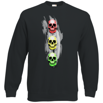 Motiv: Sweatshirt Classic - Ampelskull - bestimme auf Wunsch Details wie Produkt, Grösse, Farbe und Position selbst ! Motiv: Sweatshirt Classic - Ampelskull