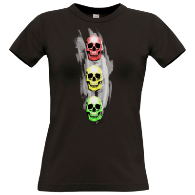 Motiv: T-Shirt Damen Premium FAIR WEAR - Ampelskull - bestimme auf Wunsch Details wie Produkt, Grösse, Farbe und Position selbst ! Motiv: T-Shirt Damen Premium FAIR WEAR - Ampelskull