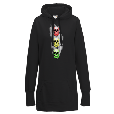 Motiv: Lady Longline Hoodie - Ampelskull - bestimme auf Wunsch Details wie Produkt, Grösse, Farbe und Position selbst ! Motiv: Lady Longline Hoodie - Ampelskull