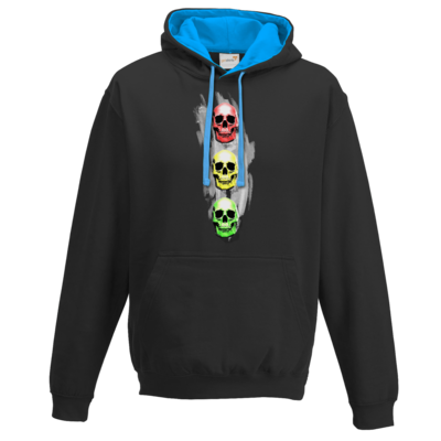 Motiv: Two-Tone Hoodie - Ampelskull - bestimme auf Wunsch Details wie Produkt, Grösse, Farbe und Position selbst ! Motiv: Two-Tone Hoodie - Ampelskull