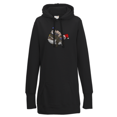 Motiv: Lady Longline Hoodie - BEAM X-Mas Bulbdog - bestimme auf Wunsch Details wie Produkt, Grösse, Farbe und Position selbst ! Motiv: Lady Longline Hoodie - BEAM X-Mas Bulbdog