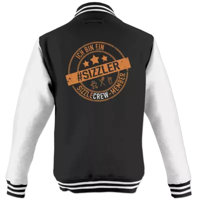 Motiv: College Jacke - sizzler_3_dunkel - bestimme auf Wunsch Details wie Produkt, Grösse, Farbe und Position selbst ! Motiv: College Jacke - sizzler_3_dunkel