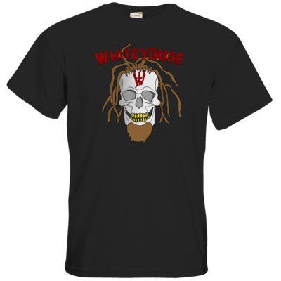 Motiv: T-Shirt Premium FAIR WEAR - Whitey - Pixel Skull mit Schrift - bestimme auf Wunsch Details wie Produkt, Grösse, Farbe und Position selbst ! Motiv: T-Shirt Premium FAIR WEAR - Whitey - Pixel Skull mit Schrift