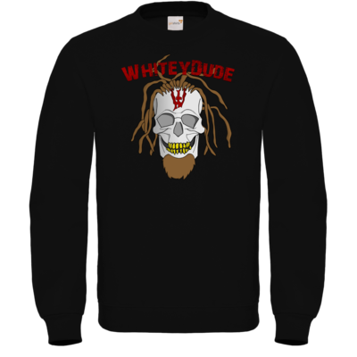 Motiv: Sweatshirt FAIR WEAR - Whitey - Pixel Skull mit Schrift - bestimme auf Wunsch Details wie Produkt, Grösse, Farbe und Position selbst ! Motiv: Sweatshirt FAIR WEAR - Whitey - Pixel Skull mit Schrift