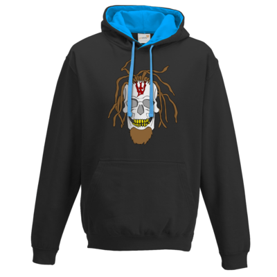 Motiv: Two-Tone Hoodie - Whitey - Pixel Skull - bestimme auf Wunsch Details wie Produkt, Grösse, Farbe und Position selbst ! Motiv: Two-Tone Hoodie - Whitey - Pixel Skull
