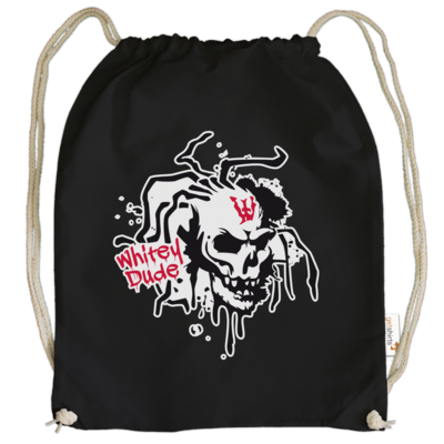 Motiv: Cotton Gymsac - Whitey - Logo - bestimme auf Wunsch Details wie Produkt, Grösse, Farbe und Position selbst ! Motiv: Cotton Gymsac - Whitey - Logo