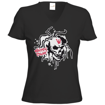 Motiv: T-Shirts Damen V-Neck FAIR WEAR - Whitey - Logo - bestimme auf Wunsch Details wie Produkt, Grösse, Farbe und Position selbst ! Motiv: T-Shirts Damen V-Neck FAIR WEAR - Whitey - Logo