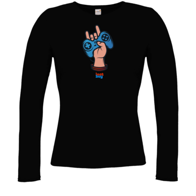 Motiv: Longsleeve Damen FAIR WEAR - LootBoy - Hand up - bestimme auf Wunsch Details wie Produkt, Grösse, Farbe und Position selbst ! Motiv: Longsleeve Damen FAIR WEAR - LootBoy - Hand up