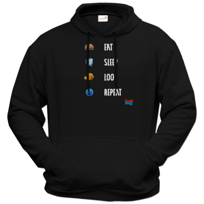 Motiv: Hoodie Premium FAIR WEAR - LootBoy - eat sleep loot repeat - bestimme auf Wunsch Details wie Produkt, Grösse, Farbe und Position selbst ! Motiv: Hoodie Premium FAIR WEAR - LootBoy - eat sleep loot repeat