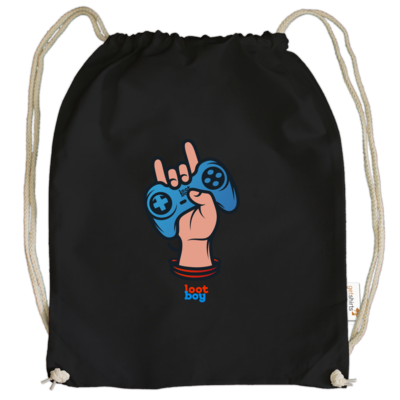 Motiv: Cotton Gymsac - LootBoy - Hand up - bestimme auf Wunsch Details wie Produkt, Grösse, Farbe und Position selbst ! Motiv: Cotton Gymsac - LootBoy - Hand up