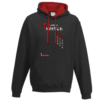 Motiv: Two-Tone Hoodie - Kampfkunst Lifestyle - I am a Fighter - bestimme auf Wunsch Details wie Produkt, Grösse, Farbe und Position selbst ! Motiv: Two-Tone Hoodie - Kampfkunst Lifestyle - I am a Fighter