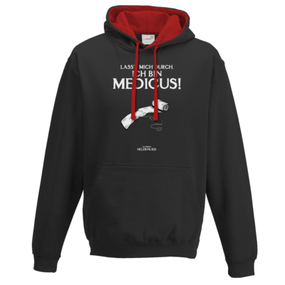 Motiv: Two-Tone Hoodie - Alendia - Ich bin Medicus - bestimme auf Wunsch Details wie Produkt, Grösse, Farbe und Position selbst ! Motiv: Two-Tone Hoodie - Alendia - Ich bin Medicus