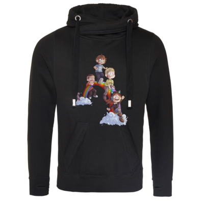 Motiv: Cross Neck Hoodie - Dead by Daylight - Regenbogen - bestimme auf Wunsch Details wie Produkt, Grösse, Farbe und Position selbst ! Motiv: Cross Neck Hoodie - Dead by Daylight - Regenbogen