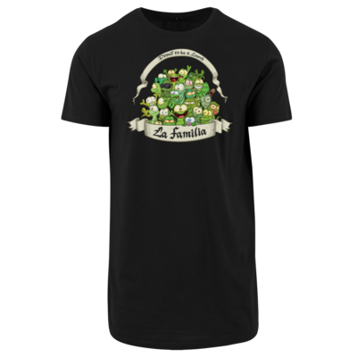 Motiv: Shaped Long Tee - LaFamilia - bestimme auf Wunsch Details wie Produkt, Grösse, Farbe und Position selbst ! Motiv: Shaped Long Tee - LaFamilia