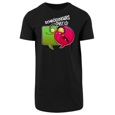 Motiv: Shaped Long Tee - Schroedingers Chat - bestimme auf Wunsch Details wie Produkt, Grösse, Farbe und Position selbst ! Motiv: Shaped Long Tee - Schroedingers Chat