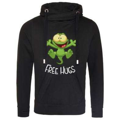 Motiv: Cross Neck Hoodie - FreeHugs - bestimme auf Wunsch Details wie Produkt, Grösse, Farbe und Position selbst ! Motiv: Cross Neck Hoodie - FreeHugs