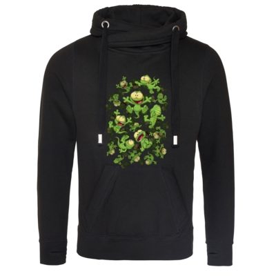 Motiv: Cross Neck Hoodie - Lurchregen - bestimme auf Wunsch Details wie Produkt, Grösse, Farbe und Position selbst ! Motiv: Cross Neck Hoodie - Lurchregen