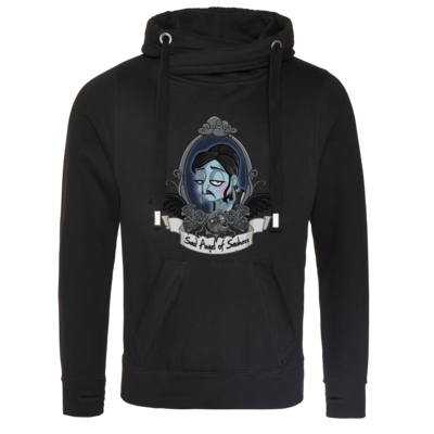 Motiv: Cross Neck Hoodie - Traenenmond - bestimme auf Wunsch Details wie Produkt, Grösse, Farbe und Position selbst ! Motiv: Cross Neck Hoodie - Traenenmond