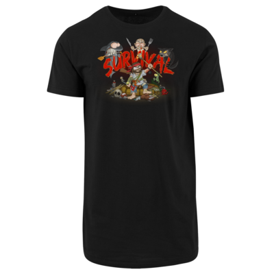Motiv: Shaped Long Tee - Survival - bestimme auf Wunsch Details wie Produkt, Grösse, Farbe und Position selbst ! Motiv: Shaped Long Tee - Survival