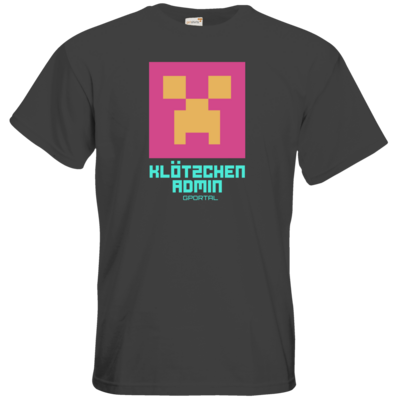 Motiv: T-Shirt Premium FAIR WEAR - Kloetzchen Admin - bestimme auf Wunsch Details wie Produkt, Grösse, Farbe und Position selbst ! Motiv: T-Shirt Premium FAIR WEAR - Kloetzchen Admin