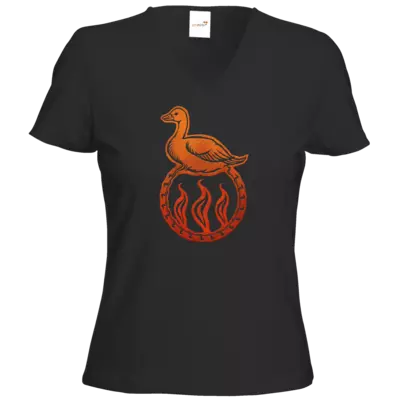 Motiv: T-Shirts Damen V-Neck FAIR WEAR - Götter - Travia - Symbol - bestimme auf Wunsch Details wie Produkt, Grösse, Farbe und Position selbst ! Motiv: T-Shirts Damen V-Neck FAIR WEAR - Götter - Travia - Symbol
