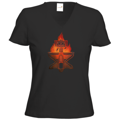 Motiv: T-Shirts Damen V-Neck FAIR WEAR - Götter - Ingerimm - Symbol - bestimme auf Wunsch Details wie Produkt, Grösse, Farbe und Position selbst ! Motiv: T-Shirts Damen V-Neck FAIR WEAR - Götter - Ingerimm - Symbol