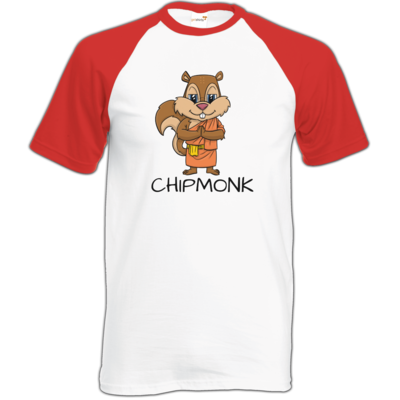 Motiv: Baseball-T FAIR WEAR - drawinkpaper - Chipmonk 1 - bestimme auf Wunsch Details wie Produkt, Grösse, Farbe und Position selbst ! Motiv: Baseball-T FAIR WEAR - drawinkpaper - Chipmonk 1