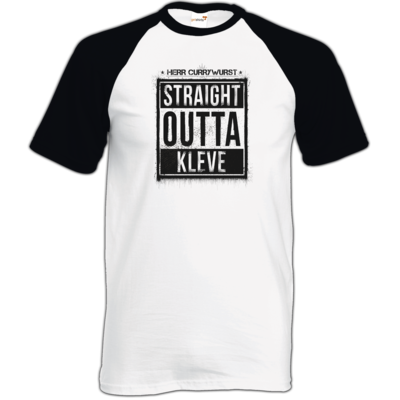 Motiv: TShirt Baseball - Curry - Straight Outta Kleve - bestimme auf Wunsch Details wie Produkt, Grösse, Farbe und Position selbst ! Motiv: TShirt Baseball - Curry - Straight Outta Kleve