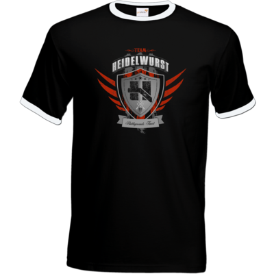 Motiv: T-Shirt Ringer - Team Heidelwurst - bestimme auf Wunsch Details wie Produkt, Grösse, Farbe und Position selbst ! Motiv: T-Shirt Ringer - Team Heidelwurst