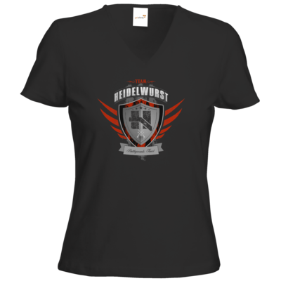 Motiv: T-Shirt Damen V-Neck Classic - Team Heidelwurst - bestimme auf Wunsch Details wie Produkt, Grösse, Farbe und Position selbst ! Motiv: T-Shirt Damen V-Neck Classic - Team Heidelwurst