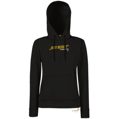 Motiv: Hoodie Damen Classic - Walter Weiss - Isset besser - bestimme auf Wunsch Details wie Produkt, Grösse, Farbe und Position selbst ! Motiv: Hoodie Damen Classic - Walter Weiss - Isset besser