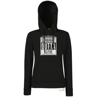 Motiv: Hoodie Damen Classic - Curry - Straight Outta Kleve - bestimme auf Wunsch Details wie Produkt, Grösse, Farbe und Position selbst ! Motiv: Hoodie Damen Classic - Curry - Straight Outta Kleve