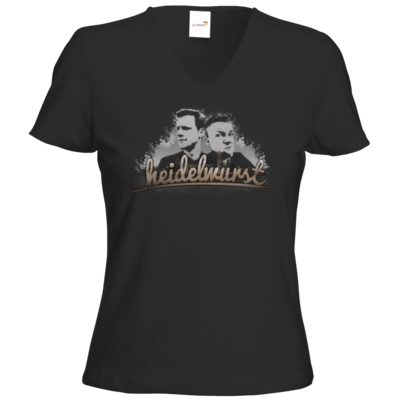 Motiv: T-Shirts Damen V-Neck FAIR WEAR - Heidelwurst - bestimme auf Wunsch Details wie Produkt, Grösse, Farbe und Position selbst ! Motiv: T-Shirts Damen V-Neck FAIR WEAR - Heidelwurst