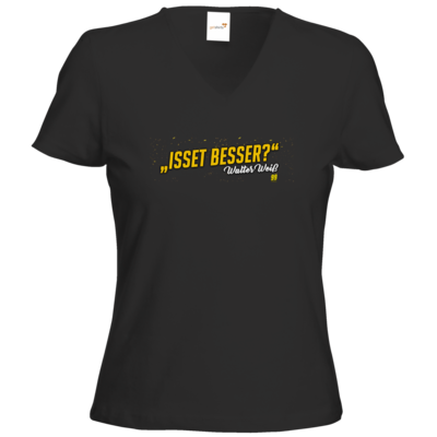 Motiv: T-Shirts Damen V-Neck FAIR WEAR - Walter Weiss - Isset besser - bestimme auf Wunsch Details wie Produkt, Grösse, Farbe und Position selbst ! Motiv: T-Shirts Damen V-Neck FAIR WEAR - Walter Weiss - Isset besser