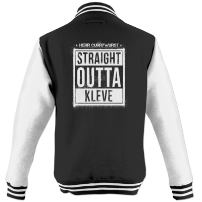Motiv: College Jacke - Curry - Straight Outta Kleve - bestimme auf Wunsch Details wie Produkt, Grösse, Farbe und Position selbst ! Motiv: College Jacke - Curry - Straight Outta Kleve