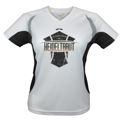 Motiv: Laufshirt Lady Running T - Heidelwurst Merch - Heideltraut - Slogan - bestimme auf Wunsch Details wie Produkt, Grösse, Farbe und Position selbst ! Motiv: Laufshirt Lady Running T - Heidelwurst Merch - Heideltraut - Slogan