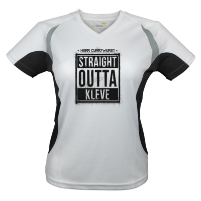 Motiv: Laufshirt Lady Running T - Curry - Straight Outta Kleve - bestimme auf Wunsch Details wie Produkt, Grösse, Farbe und Position selbst ! Motiv: Laufshirt Lady Running T - Curry - Straight Outta Kleve