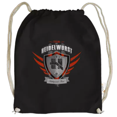 Motiv: Cotton Gymsac - Team Heidelwurst - bestimme auf Wunsch Details wie Produkt, Grösse, Farbe und Position selbst ! Motiv: Cotton Gymsac - Team Heidelwurst