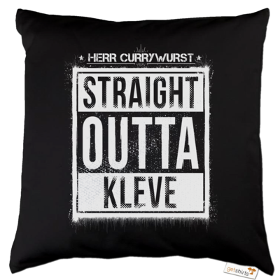 Motiv: Kissen Baumwolle - Curry - Straight Outta Kleve - bestimme auf Wunsch Details wie Produkt, Grösse, Farbe und Position selbst ! Motiv: Kissen Baumwolle - Curry - Straight Outta Kleve