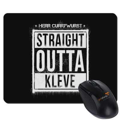 Motiv: Mousepad Textil - Curry - Straight Outta Kleve - bestimme auf Wunsch Details wie Produkt, Grösse, Farbe und Position selbst ! Motiv: Mousepad Textil - Curry - Straight Outta Kleve