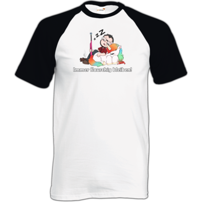 Motiv: TShirt Baseball - Immer flauschig bleiben - bestimme auf Wunsch Details wie Produkt, Grösse, Farbe und Position selbst ! Motiv: TShirt Baseball - Immer flauschig bleiben