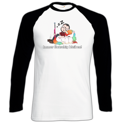 Motiv: Longsleeve Baseball T - Immer flauschig bleiben - bestimme auf Wunsch Details wie Produkt, Grösse, Farbe und Position selbst ! Motiv: Longsleeve Baseball T - Immer flauschig bleiben