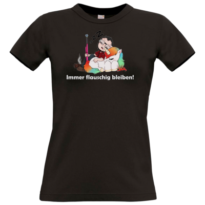 Motiv: T-Shirt Damen Premium FAIR WEAR - Immer flauschig bleiben - bestimme auf Wunsch Details wie Produkt, Grösse, Farbe und Position selbst ! Motiv: T-Shirt Damen Premium FAIR WEAR - Immer flauschig bleiben