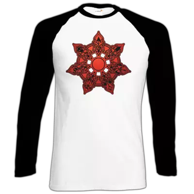 Motiv: Longsleeve Baseball T - Götter - Borbarad - Symbol - bestimme auf Wunsch Details wie Produkt, Grösse, Farbe und Position selbst ! Motiv: Longsleeve Baseball T - Götter - Borbarad - Symbol