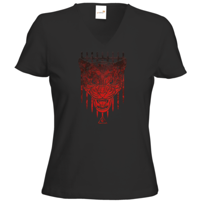 Motiv: T-Shirts Damen V-Neck FAIR WEAR - Götter - Kor - Symbol - bestimme auf Wunsch Details wie Produkt, Grösse, Farbe und Position selbst ! Motiv: T-Shirts Damen V-Neck FAIR WEAR - Götter - Kor - Symbol